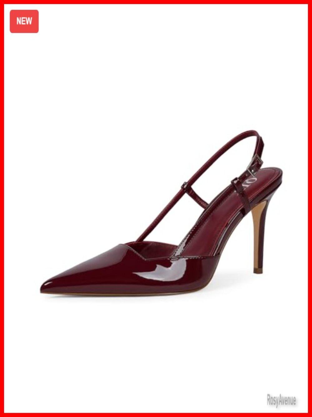 Slingback Heels Women Stiletto Pointed Toe Dressy Pumps Faux Leather